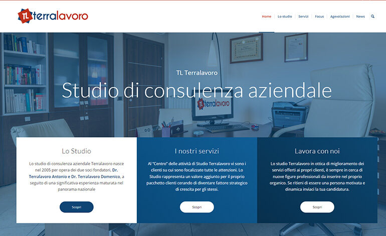 Studio Terralavoro, restyling e ottimizzazione contenuti.