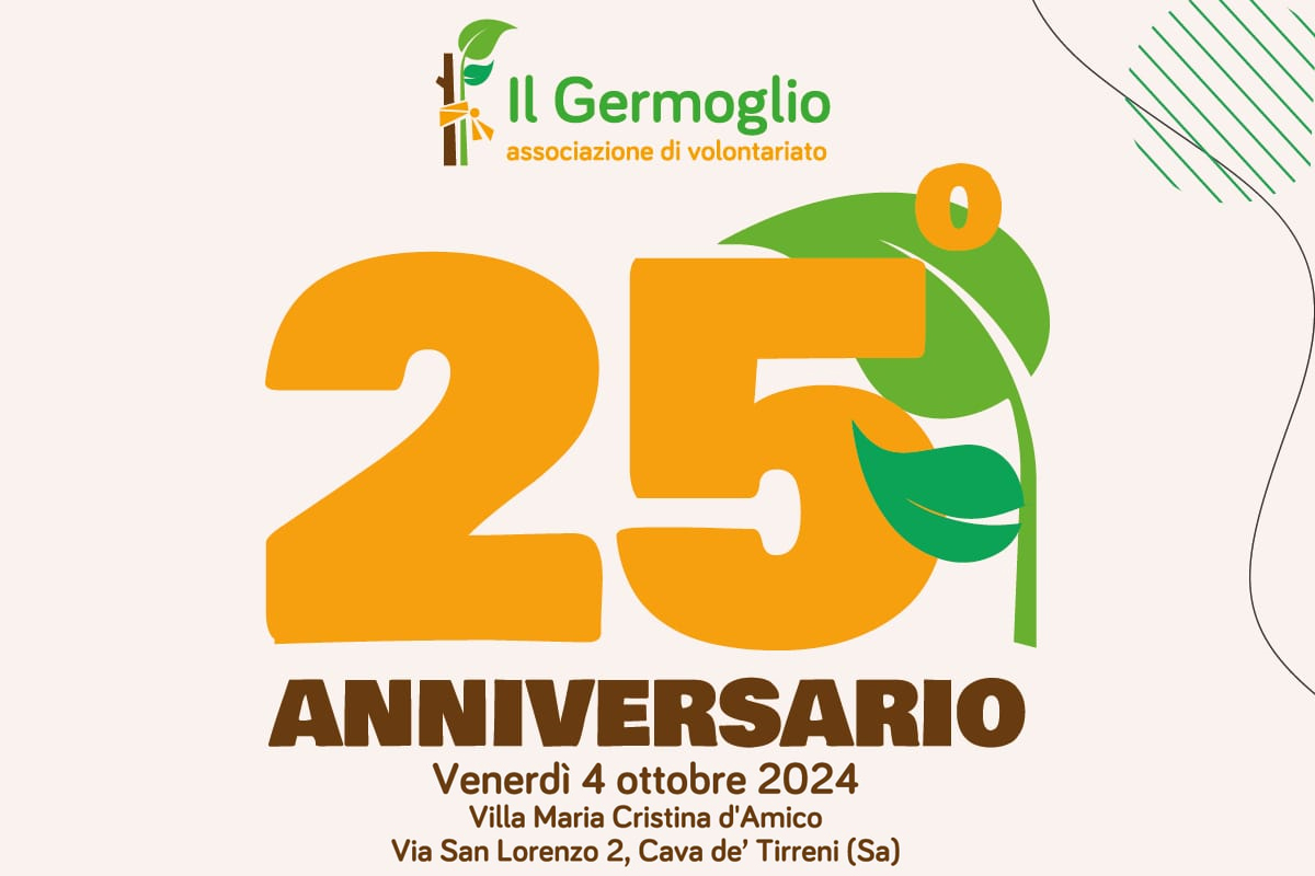 “Il germoglio” ETS, venerdì 4 ottobre il 25° anniversario dell’associazione di volontariato